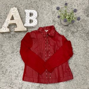 Nygard Womens Vintage Leather & Knit Jacket